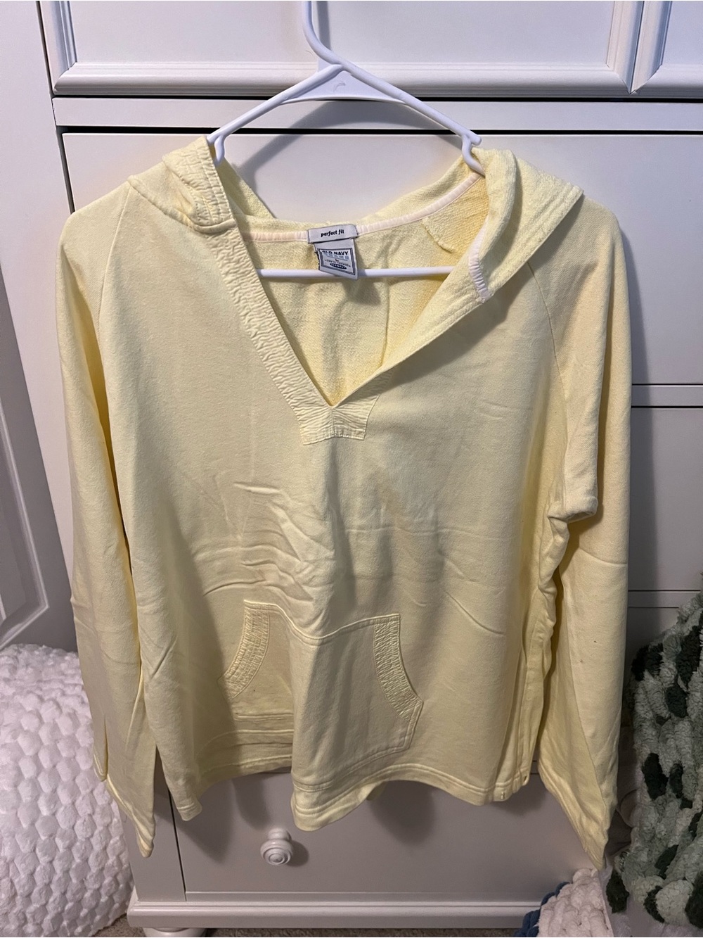 Old Navy Pale Yellow Hooded Pullover Top